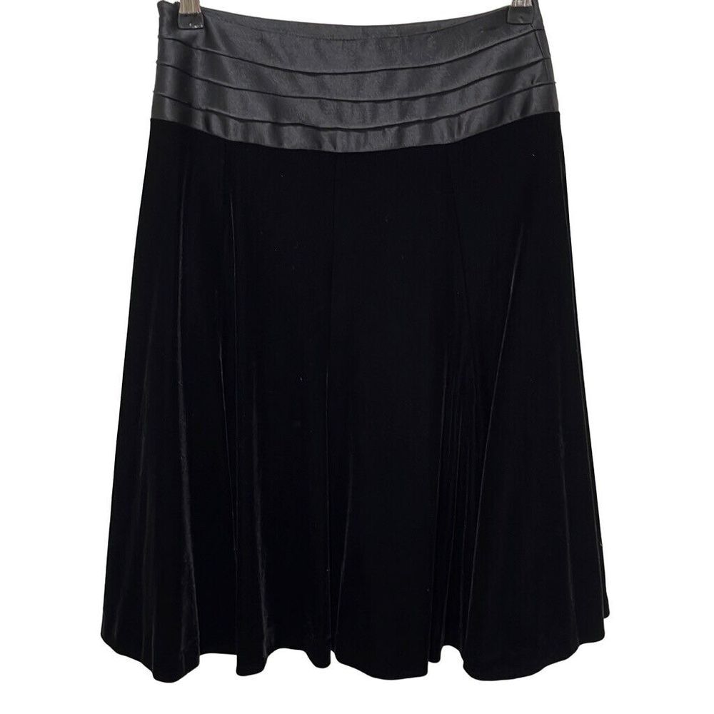 Made In Italy skirt women's black velvet lined skirt midi sz S grunge dark whim